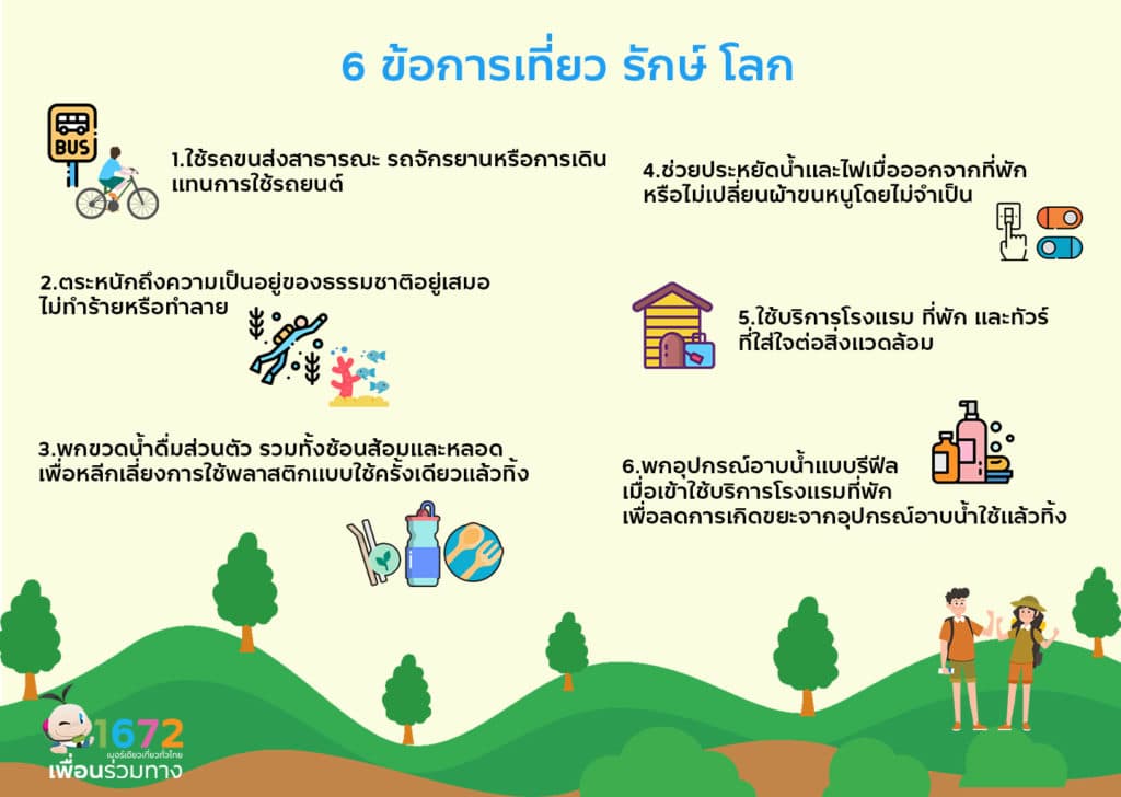 🌿 6 ข้อการเที่ยว รักษ์ โลก 🌿